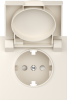 Donel Накладка для розетки Schuko с заземлением, с крышкой, 16A 250 В~, матовый кремовый, серия S08, DS45431