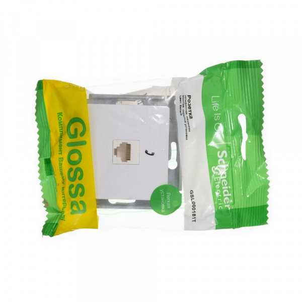 SE Glossa Бел Розетка телефонная RJ11