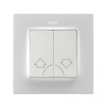 Simon S82 Concept Матовый белый, Клавиша 2-я для жалюзи без блокировки и пиктограммой "стрелки"