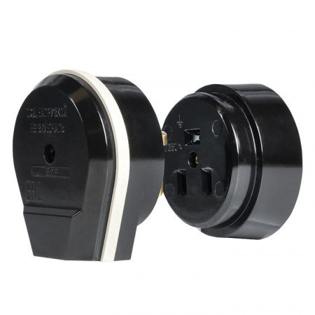 EKF PROxima Разъем РШ-ВШ 32А 250В 2P+PE (ОУ) карболитовый черный