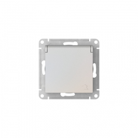 Systeme Electric AtlasDesign Жемчуг Розетка с заземл. со шторк. с крышкой, 16А, IP20,мех., быстрозажим. клем.