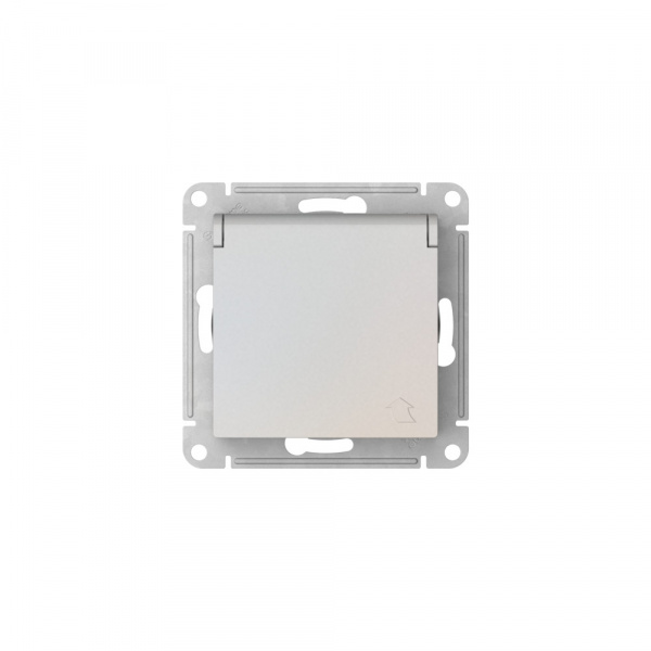 Systeme Electric AtlasDesign Жемчуг Розетка с заземл. со шторк. с крышкой, 16А, IP20,мех., быстрозажим. клем.