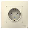 SE Blanca внутр Молочная Розетка с/з со шторками, 16А, 250В