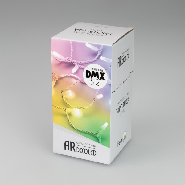 Arlight Светодиодная гирлянда ARD-STRING-CLASSIC-10000-WHITE-95LED-MILK-LIVE RGBW-DMX (24V, 10W) (Ardecoled, IP65)