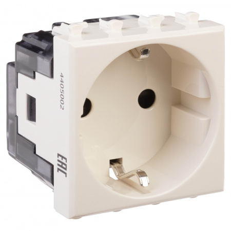 DKC Avanti Ванильная дымка Розетка 2P+E со шторками 2 модуля