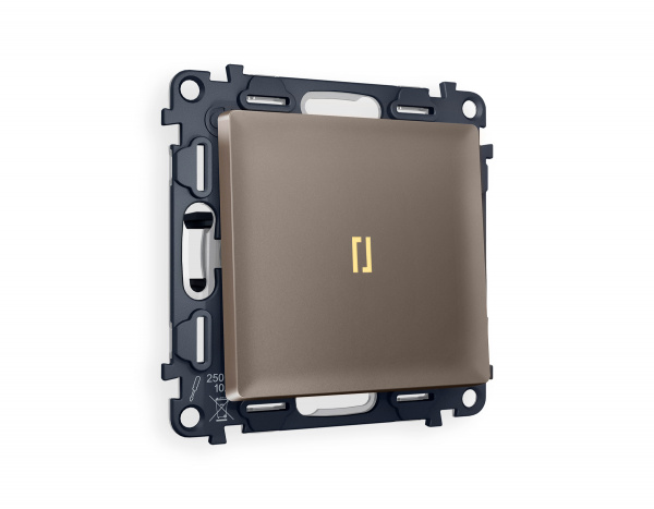 Комплект механизма 1-клавишного выключателя с подсветкой 3200K ALFA MA632010 Темная бронза матовый QUANT