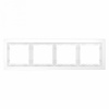 Рамка стеклянная VOLTUM S70 на 4 поста, (белый,матовый,стекло)