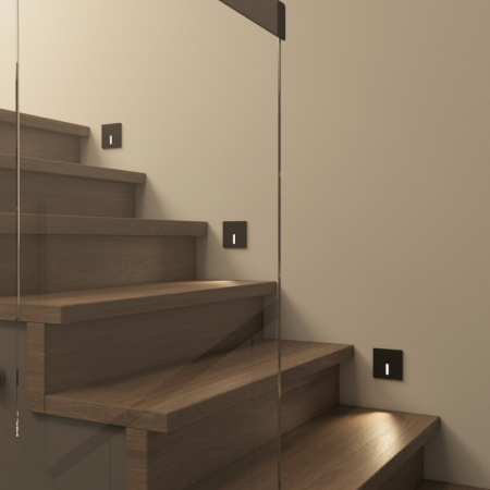 DK1030-BK Светильник встраиваемый в стену, IP 20, LED 3000K, 3 Вт, черный, алюминий