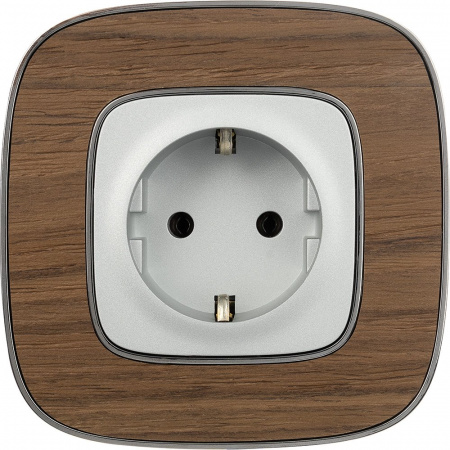 Legrand Valena ALLURE DIY Алюм Розетка 1-ая с/з, безвинт.зажим