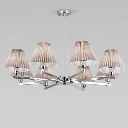 Подвесная люстра с абажурами 60136/8 хром/серый Eurosvet Peony