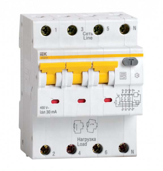 IEK KARAT Дифференциальный автоматический выключатель АВДТ 34 C25 30мА