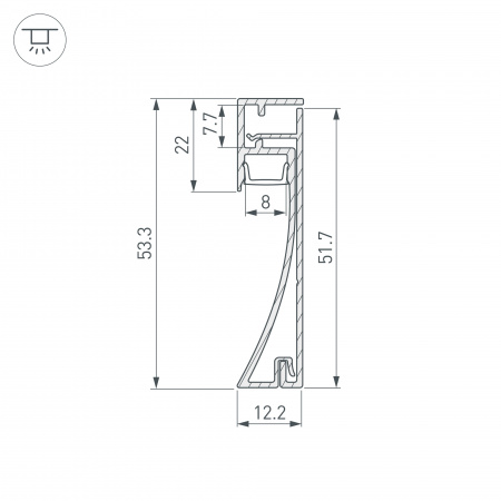 Профиль PLINTUS-H54-2000 BLACK (Arlight, Алюминий)