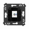 DKC Avanti Компьютерная розетка RJ-45 без шторки в стену, кат.6 одинарная, Черный квадрат