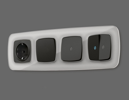 Лицевая панель OMEGA (Черный матовый) для 1-клавишных выключателей QUANT OP8010