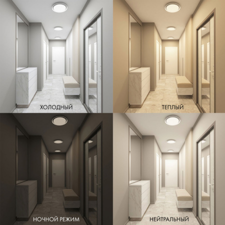 DK6516-WH Накладной светильник со встроенным светодиодом, 50W, IP 20, 3000K - 6500K, управление пульт Д/У (в комплекте) и Wi-Fi 2,4 Ггц. Эко система Smart Life, Яндекс.Алиса, белый, металл, полимер