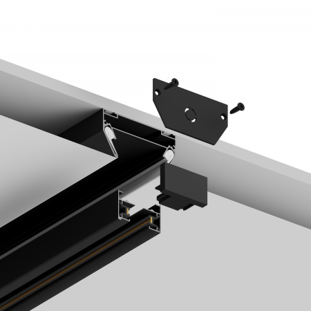 Закладной профиль под шинопровод для натяжного потолка Skylite HSBL_0192, 220В-2м, чёрный