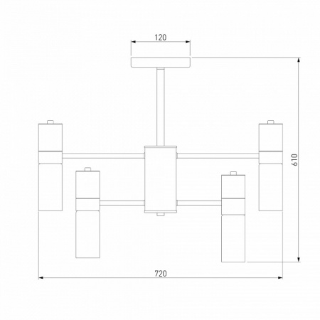 Потолочная люстра в стиле лофт 70125/8 черный Eurosvet Tesoro