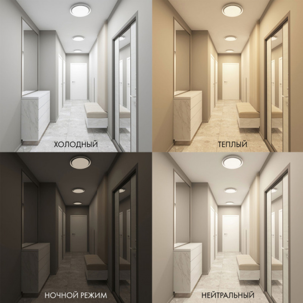 DK6516-WH Накладной светильник со встроенным светодиодом, 50W, IP 20, 3000K - 6500K, управление пульт Д/У (в комплекте) и Wi-Fi 2,4 Ггц. Эко система Smart Life, Яндекс.Алиса, белый, металл, полимер