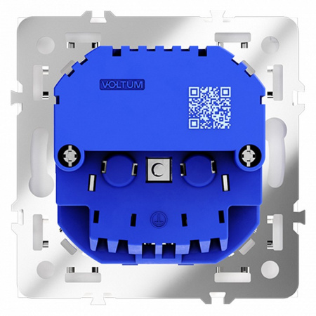 Розетка встраиваемая VOLTUM S70 с заземлением и защитными шторками, 16А, с USB, A+A, (белый матовый)