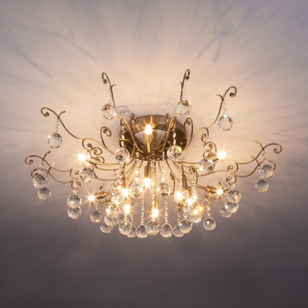 Люстра с хрусталем 10042/12 античная бронза Eurosvet Vita