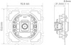 Donel Механизм розетки TV/SAT на 1 выход, простая, 0-2400 МГц, серия D16, DO30200