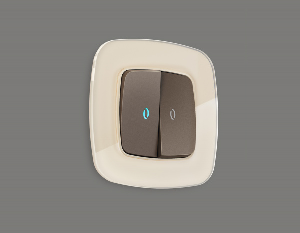 Комплект механизма 2-клавишного выключателя с подсветкой 10000K OMEGA MO634020 Темная бронза матовый QUANT