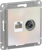 SE AtlasDesign Жемчуг Розетка двойная комп+ТВ, RJ45+TV, кат.5E, механизм