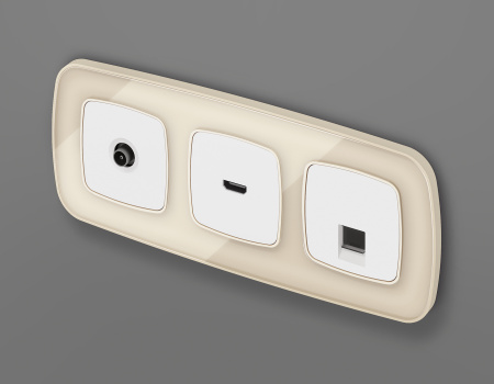 Лицевая панель OMEGA (Белый глянец) для HDMI розетки QUANT OP1140