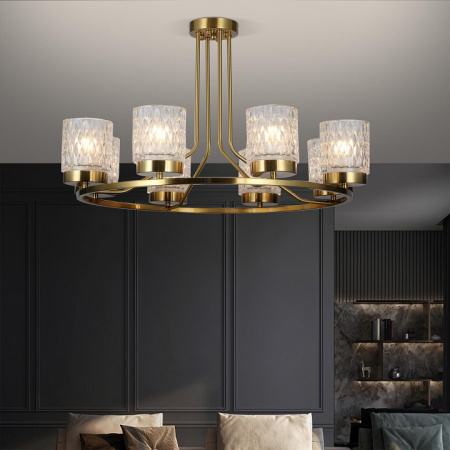 Потолочная люстра с фактурными плафонами 60127/8 латунь Eurosvet Calle