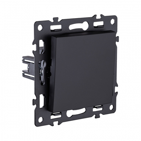 Выключатель 1-клавишный перекрестный 10А/250В, черный Kollinger Asthetik AS-003BK