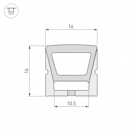 Arlight Силиконовый профиль WPH-FLEX-1616-TOP-S11-5m WHITE (Силикон)