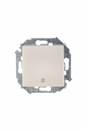 Simon 15 Шампань Выключатель кнопочный с пиктограммой, 16А, 250В, винт.зажим