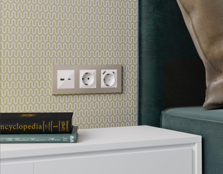 Рамка ALFA Techno (Серо-бежевый матовый) 3-ая AF220363