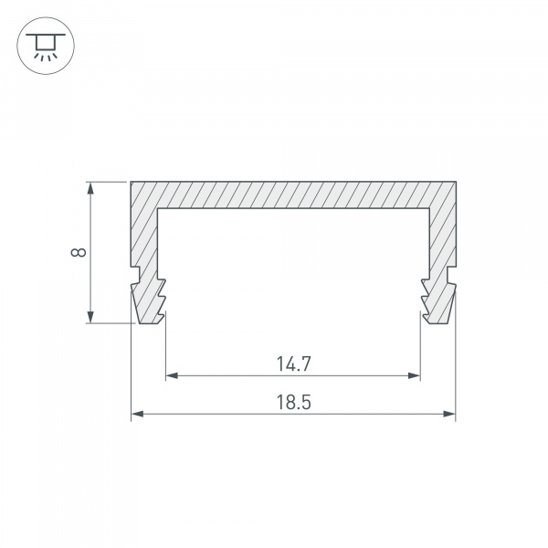 Профиль Arlight ARH-CH15-2000 ANOD 027088