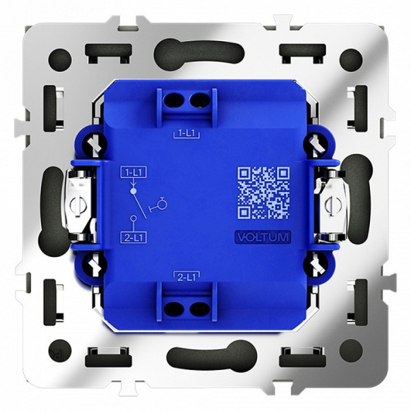 Выключатель с самовозвратом встраиваемый VOLTUM S70 одноклавишный 10А, (титан)