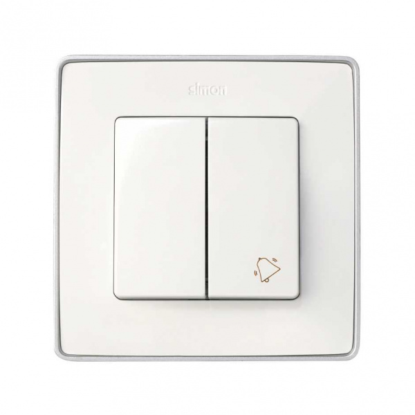 Simon 82 Белый Комплект накладок (2 шт) с пиктограммой "звонок", для 2-х клав. механизм, S82,82N