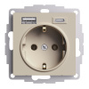 SE AtlasDesign Песочный Розетка 16А c 2 USB A+C, 5В/2,4А/3,0А, 2х5В/1,5А, механизм