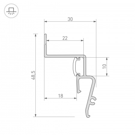 Arlight Профиль STRETCH-SHADOW-2000 BLACK (A2-CONTOUR-PRO) (Алюминий)