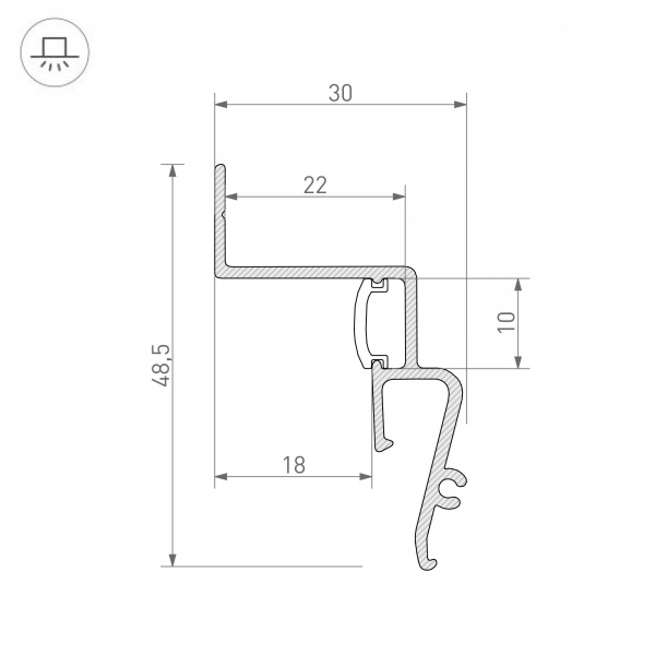 Arlight Профиль STRETCH-SHADOW-2000 BLACK (A2-CONTOUR-PRO) (Алюминий)