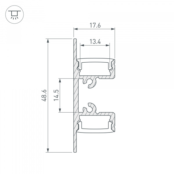 Профиль Arlight ARH-Wall-1849-Dual-2000 Anod 036339