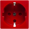 SPL Розетка 2К+З Mosaic 45х45 для выделения чистого питания с замком красная (SPL - 200002)