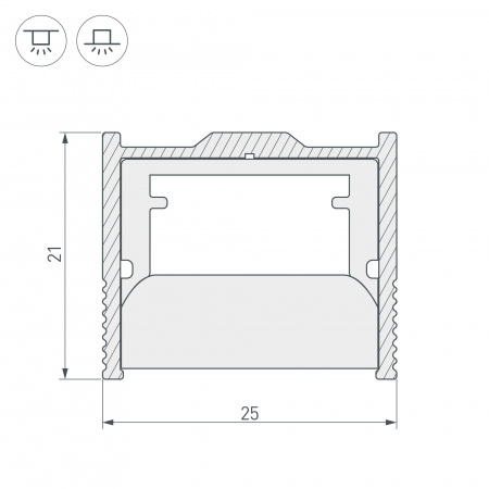 Профиль Arlight WPH-Floor22-2000 ANOD 023291