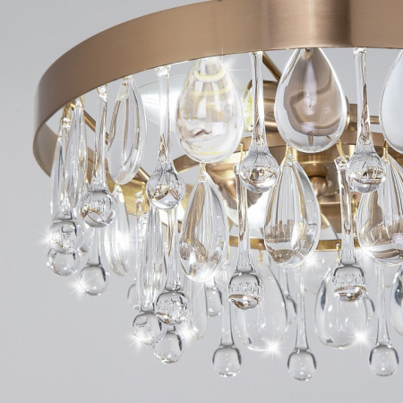 Подвесная люстра с хрусталем 60165/3 латунь Eurosvet Sophie