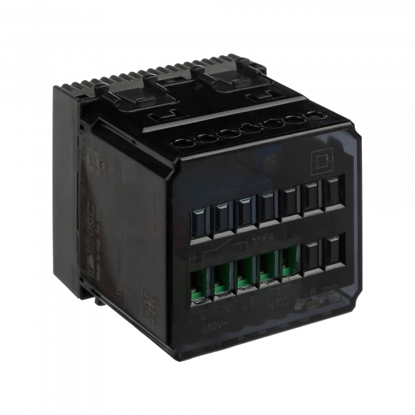 DKC Avanti Черный матовый Термостат для теплых полов 2 модуля