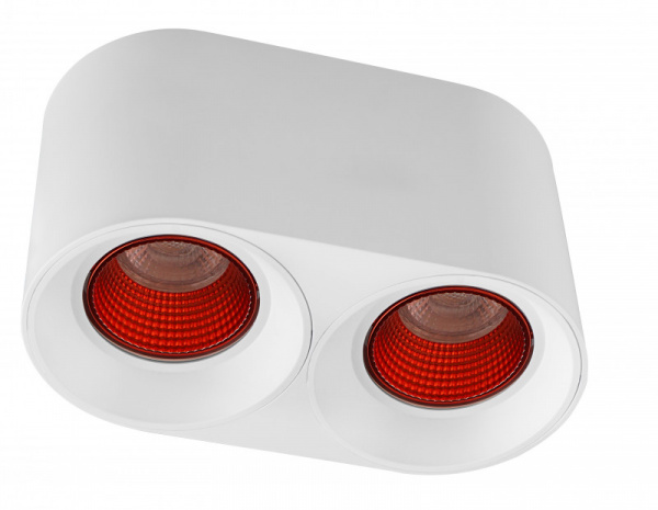 DK3096-WH+RD Светильник накладной IP 20, 10 Вт, GU5.3, LED, белый/красный, пластик