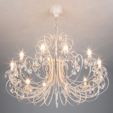 Люстра с хрусталем 3305/12 белый с золотом Eurosvet Alda