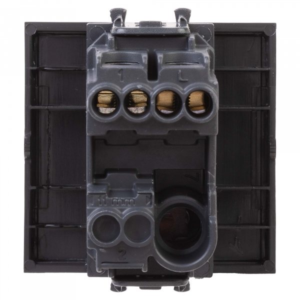 DKC Avanti Черный матовый Выключатель одноклавишный 2 модуля