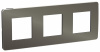 SE Unica Studio Никель/Антрацит Рамка 3-ная