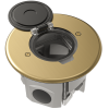 Лючок Surface 2 мод. (1 мод. 45х45 мм.), круглый, круглая крышка, золото, IP44, (с уст. набором)