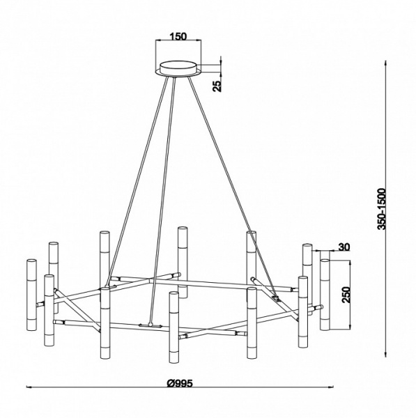 Подвесной светильник MOD031PL-24B Maytoni Vigo
